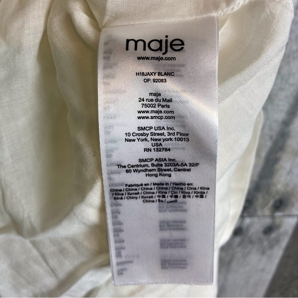 Maje The Jaxy Asymmetrical Pleated Midi Skirt in White Size 36/Medium. - Picture 5 of 10